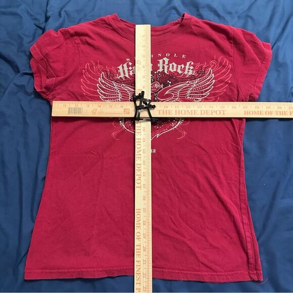 Hard Rock Cafe Red Rhinestone Fitted Short Sleeve Tee - Picture 7 of 7